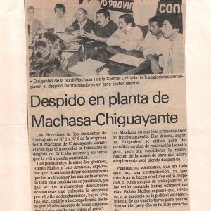 “Despido en planta Machasa-Chiguayante” [1990]