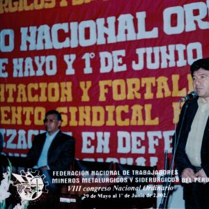 Dirigente CONSTRAMET en Congreso Internacional, Perú [2002]